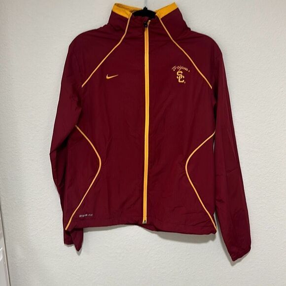 Nike Maroon Yellow USC Trojans Storm Fit Full Zip Jacket Size Large‎ - Picture 1 of 8